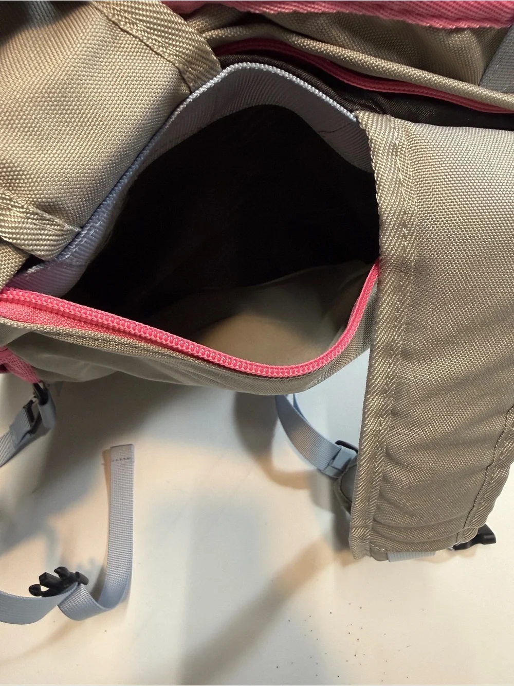 United By Blue Gray Backpack Tote with Pink & Tan Accents